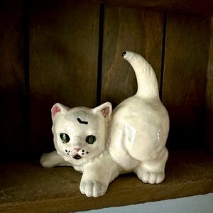 Holland Mold Cat Ceramic Gold Kitty 5" tall  Figurine